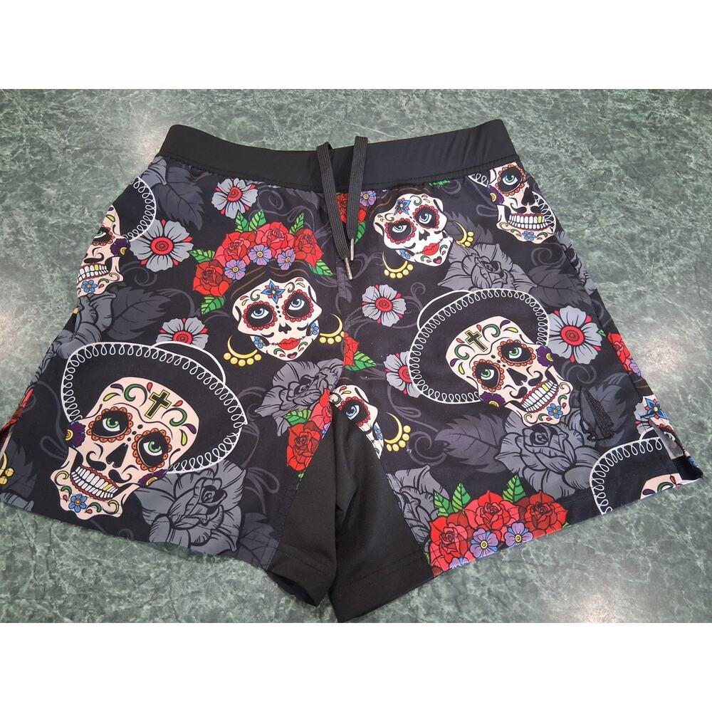 Tachuntfish THF Athletic Swim Shorts Dia De Los Muertos Sugar Skull Mens Sz S